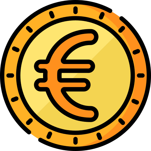 Euro coin money currency icon