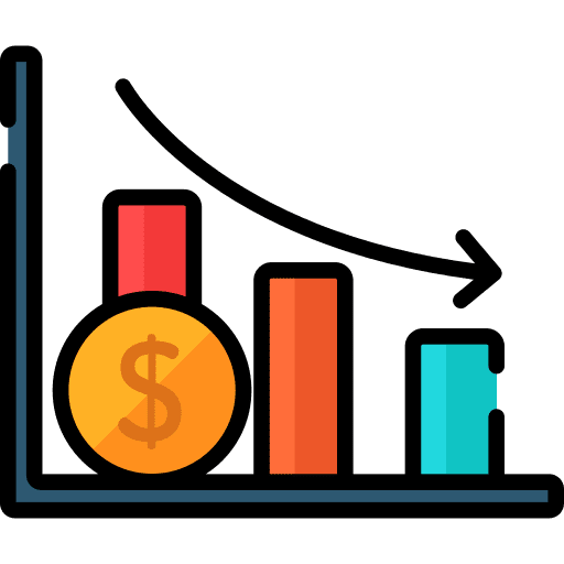 Loss seo and web business statistics icon