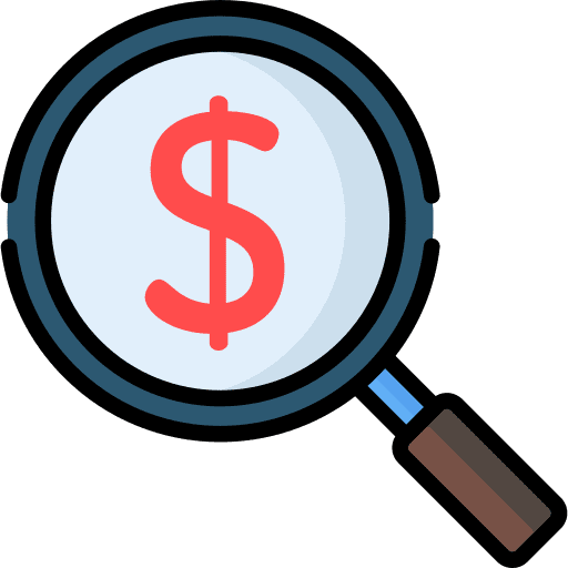 Search business dollar symbol money icon