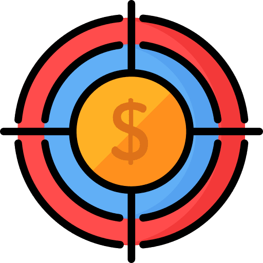 Money target aim dollar icon