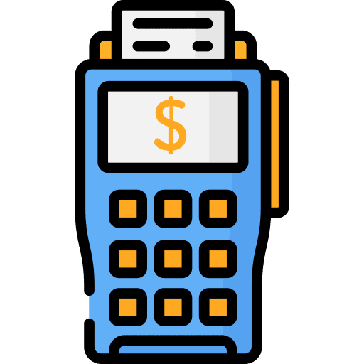 Point of service credit card pay point of service icon