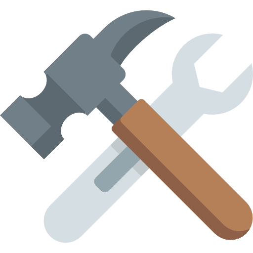 Repair tools improvement home repair hammer icon
