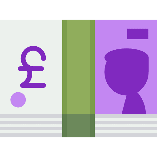 Pound sterling currency business and finance banking icon