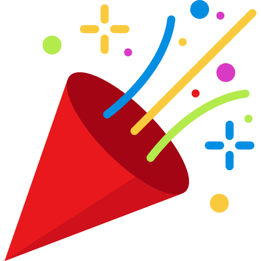 Confetti party new year celebration icon
