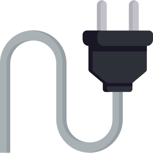 Plug charging tools and utensils power icon