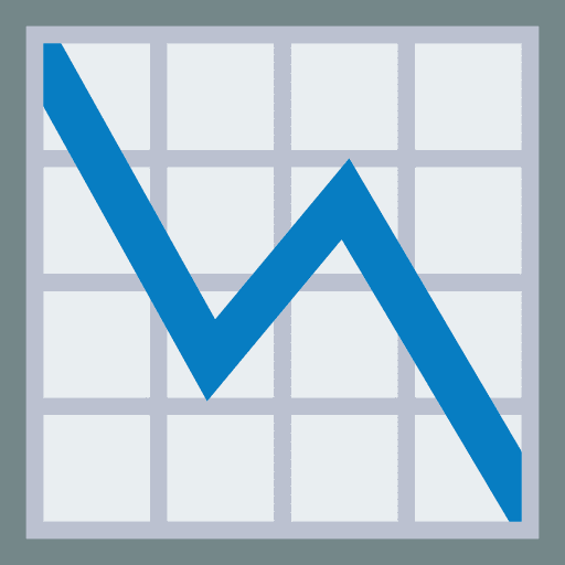 Loss chart business seo and web icon