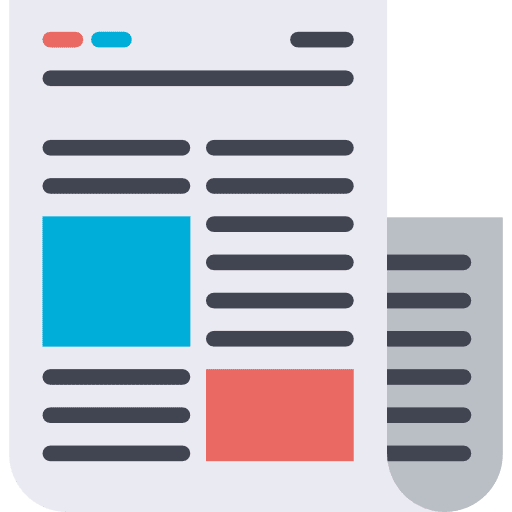 Newspaper journal interface communications icon
