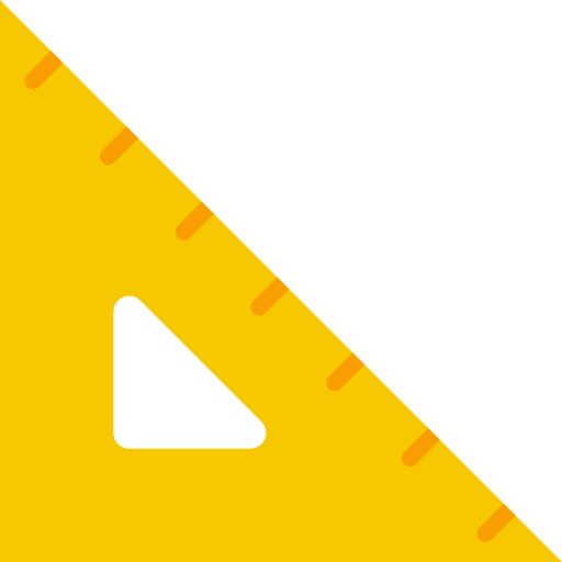 Set square measure measuring rulers icon