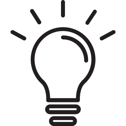 Lightbulb tip foco introduction icon
