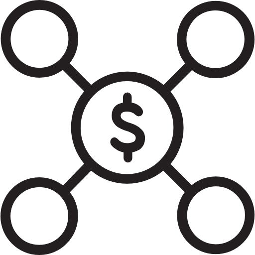 Seo seo line graph money icon