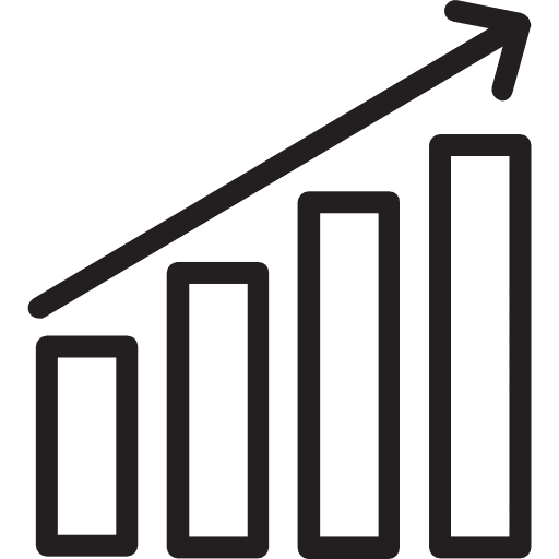 Stats seo and web stats bar chart icon