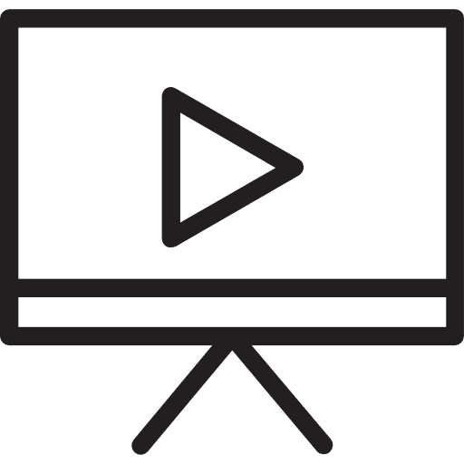 Play technology screen play button icon