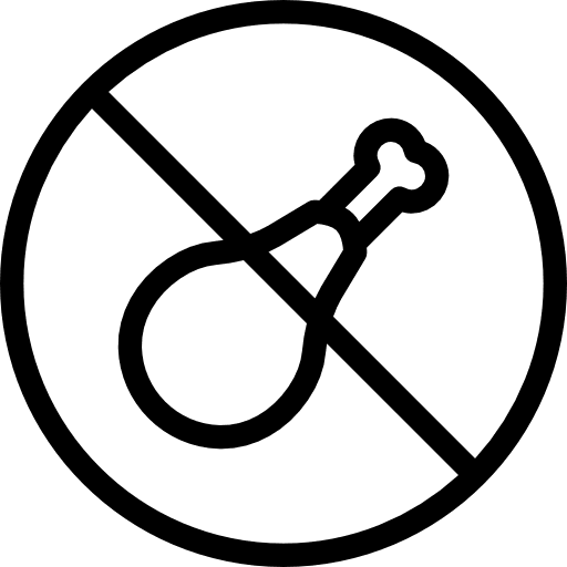 Meat prohibited free food icon