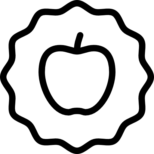 Vegan healthy food apple sticker icon