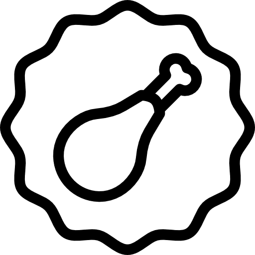 Chicken leg turkey sticker food icon