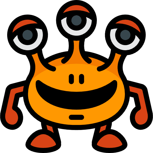 Monster fear halloween terror icon