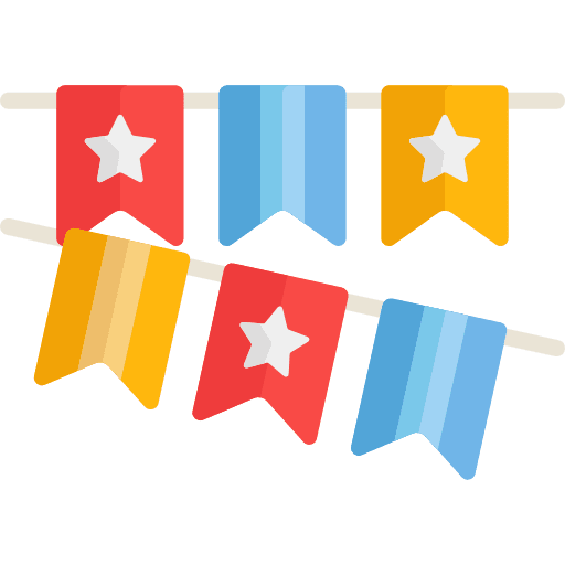 Garlands party ornaments birthday and party icon