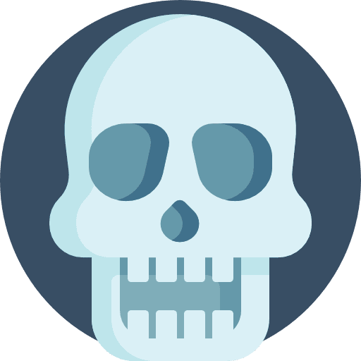 Skull bones dangerous healthcare and medical icon