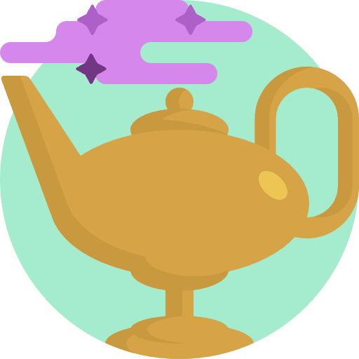 Magic lamp tale fiction lamp icon