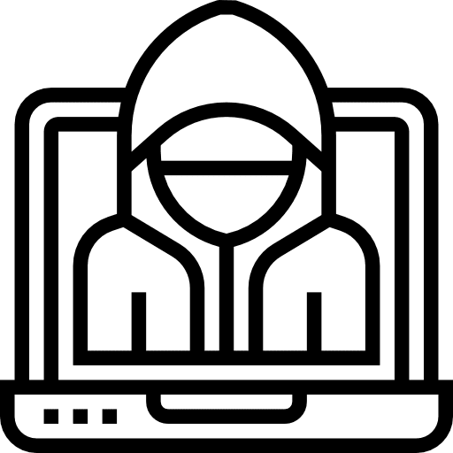 Hacker professions and jobs non face to face people icon