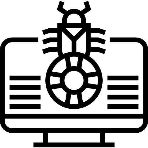 Bug ui browser seo and web icon