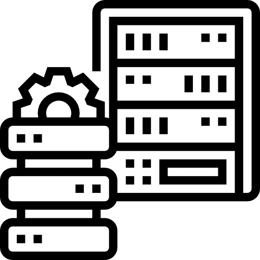 Server gear electronics network icon