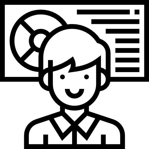 Simulation programmer male man icon