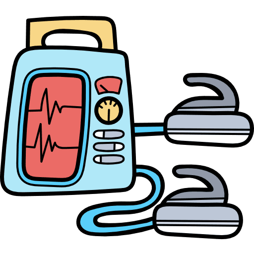 Defibrillator external medical emergency icon