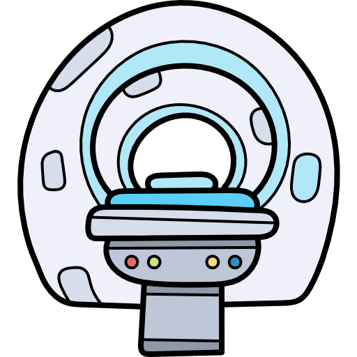 Resonance healthcare and medical magnetic resonance imaging machine icon