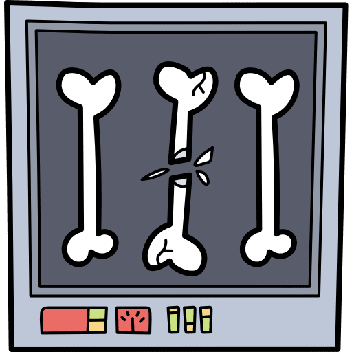 X ray hospital skeleton bones icon