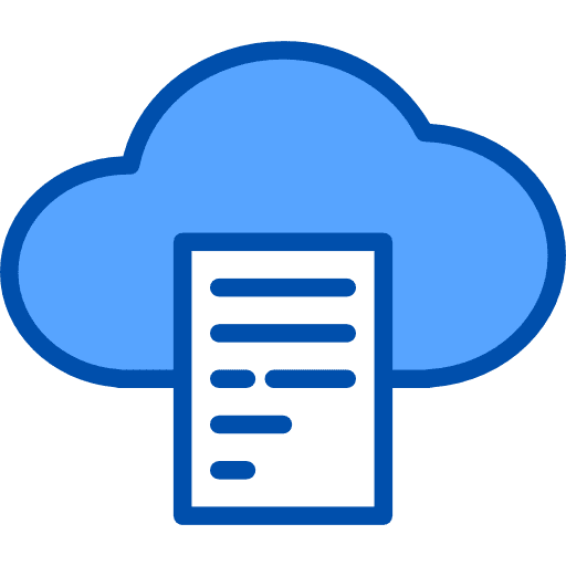 Cloud files and folders data storage ui icon