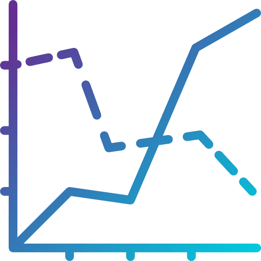 Line chart statistics line graph line chart icon