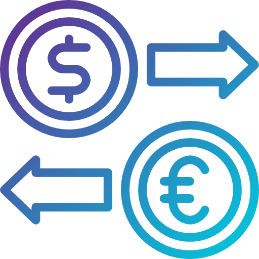 Money dollar euro business and finance icon