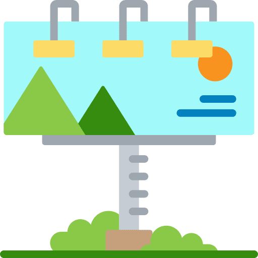 Billboard seo and web billboard announcement icon