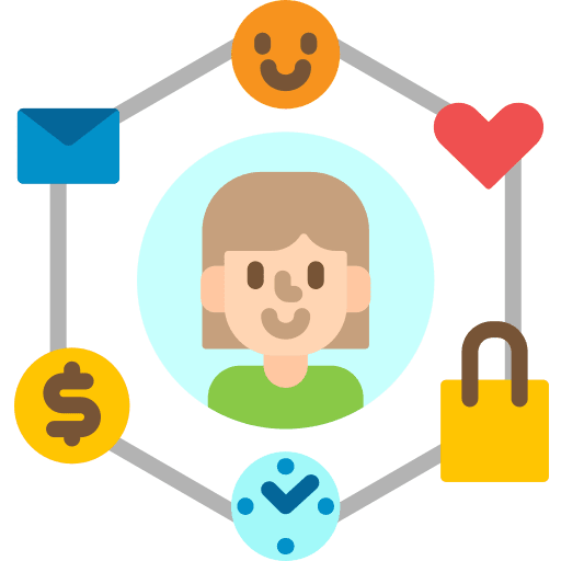 Customer character social media target icon