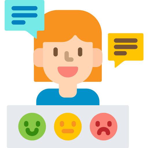 Feedback smileys avatar woman icon