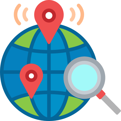 Seo worldwide location planet icon