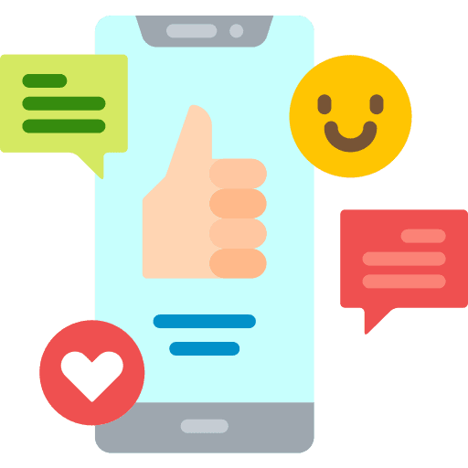 Social media devices responsive cellphone icon