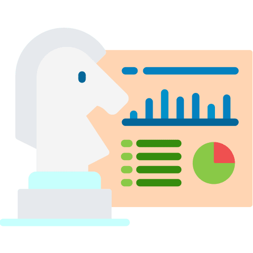 Strategy marketing chess analytics icon