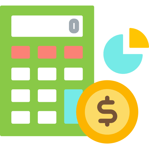 Budget calculator cost money icon