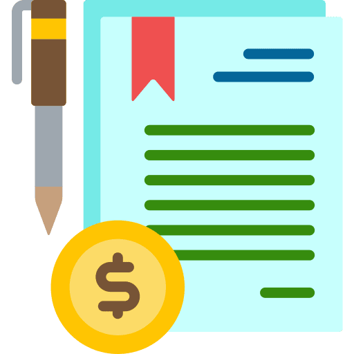 Contract education contract files and folders icon