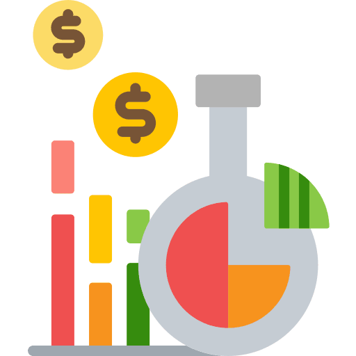 Market business pie chart finances icon