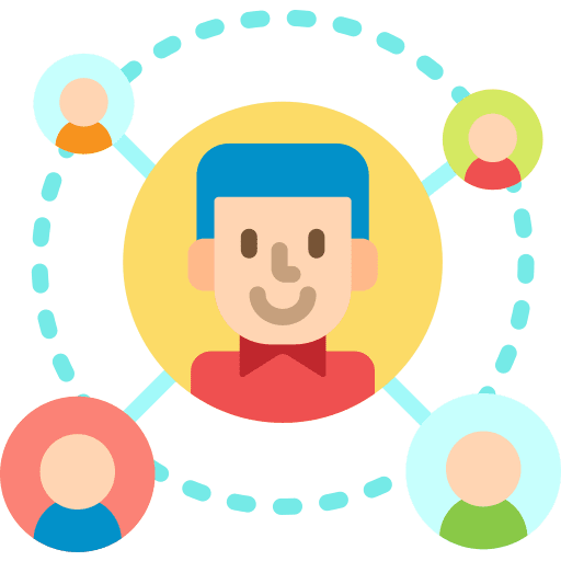 Networking connected connection team icon