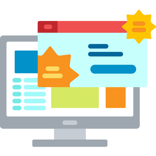 Pop up advertising computing computer icon