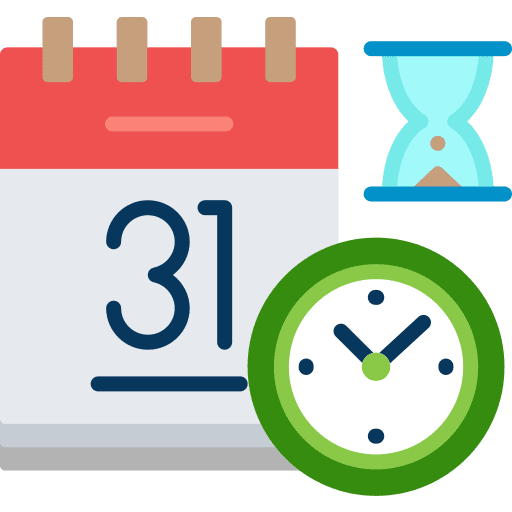 Schedule hourglass organization time and date icon