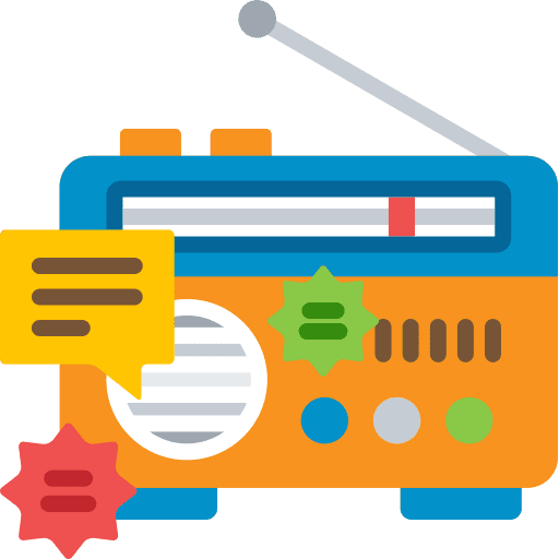 Radio marketing chat bubbles ads icon