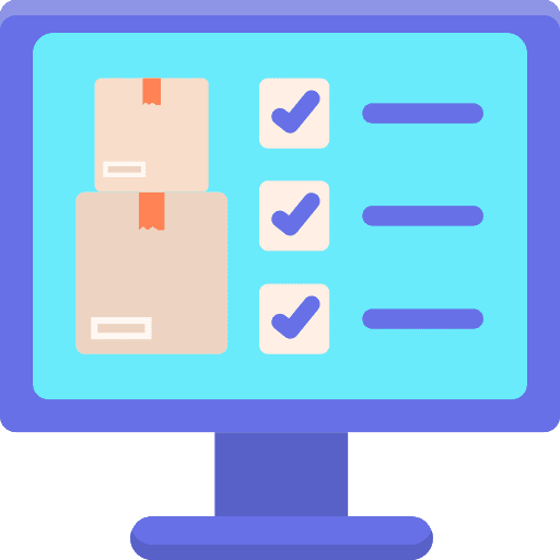 Inventory computer inventory check mark icon