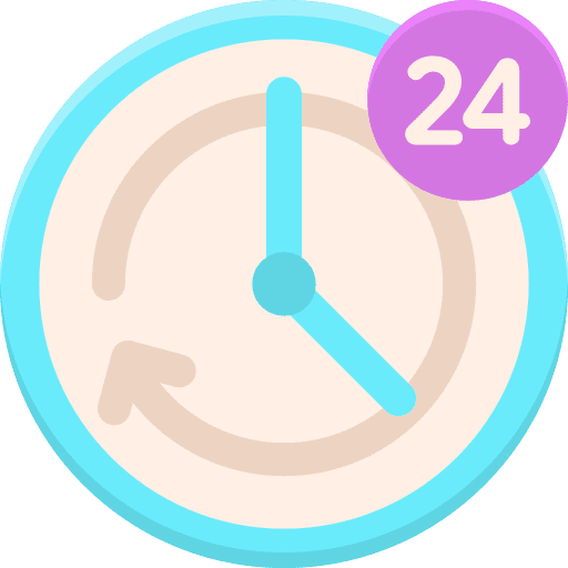 24 hours time information convenience icon