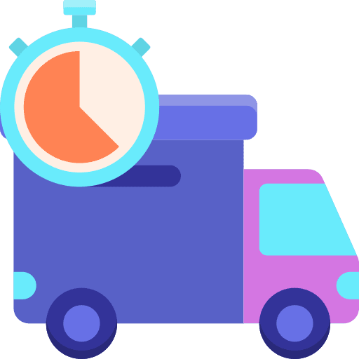 Delivery truck time and date logistics delivery truck icon