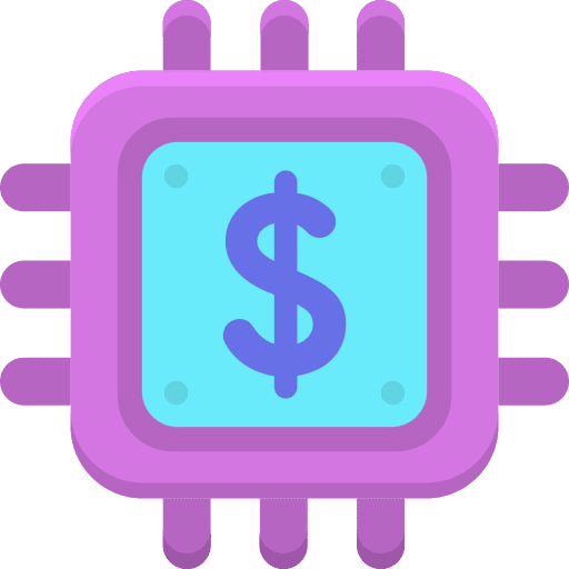 Processor coin business and finance currency icon